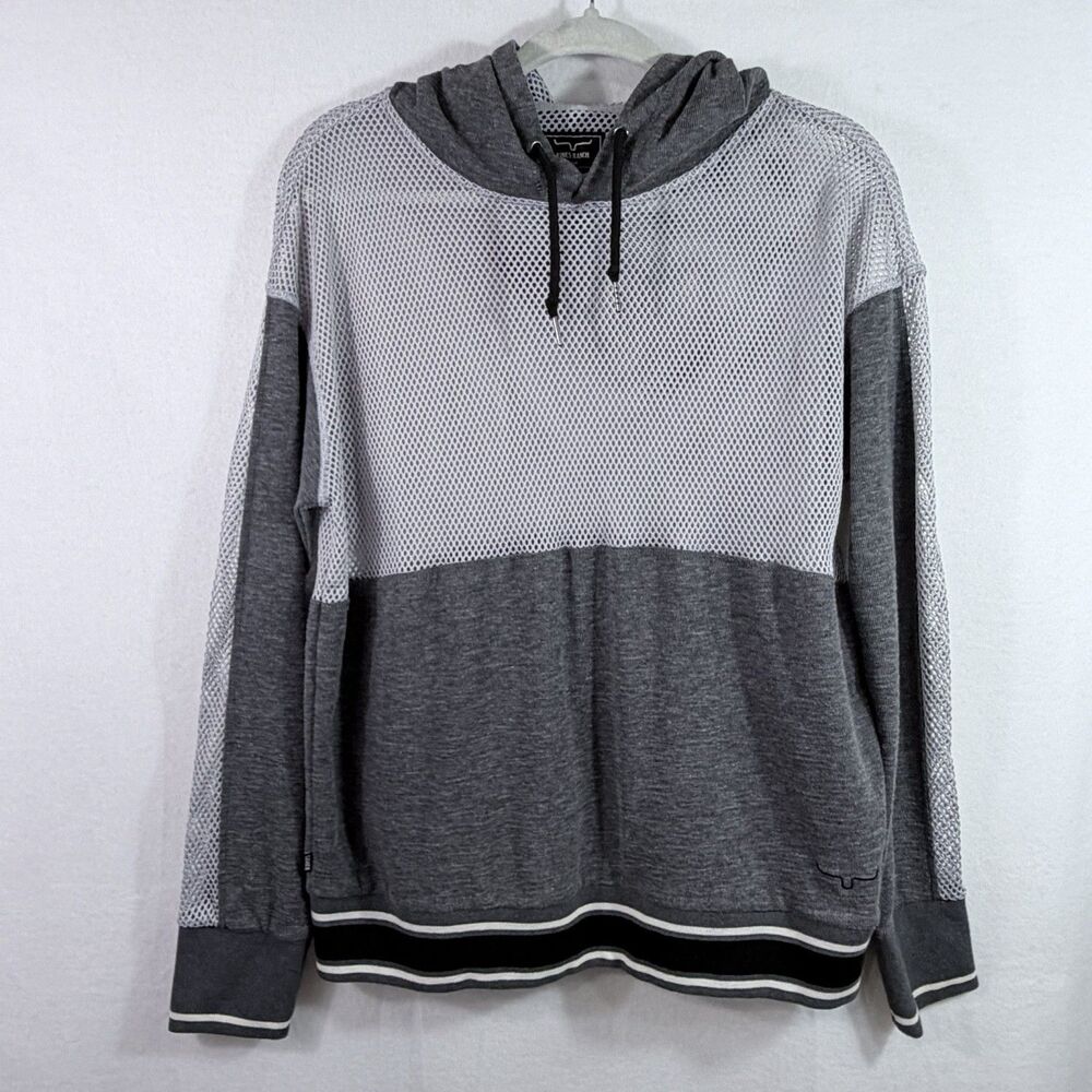 Kimes Ranch Men's Charcoal Heather Mesh Somers Dream Hoodie Sweatshirt Size L